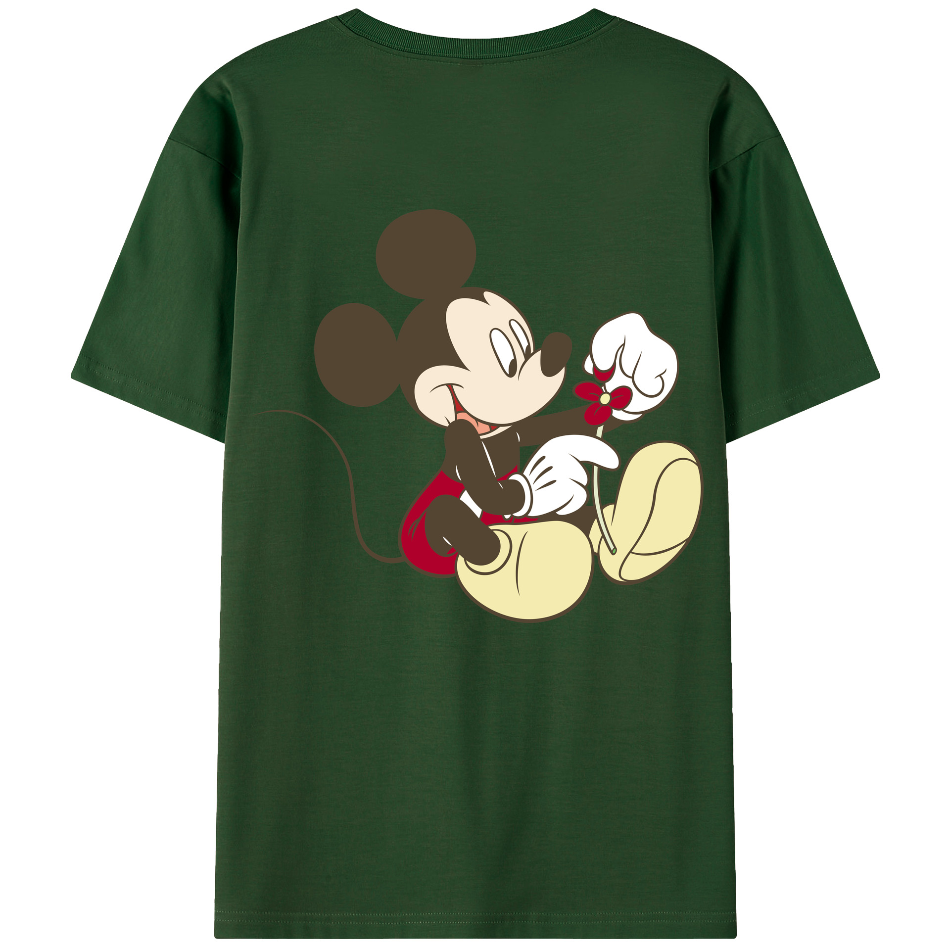 （画像用） ミッキーマウス Mickey Mouse 綿100％半袖Tシャツ（背面プリント）